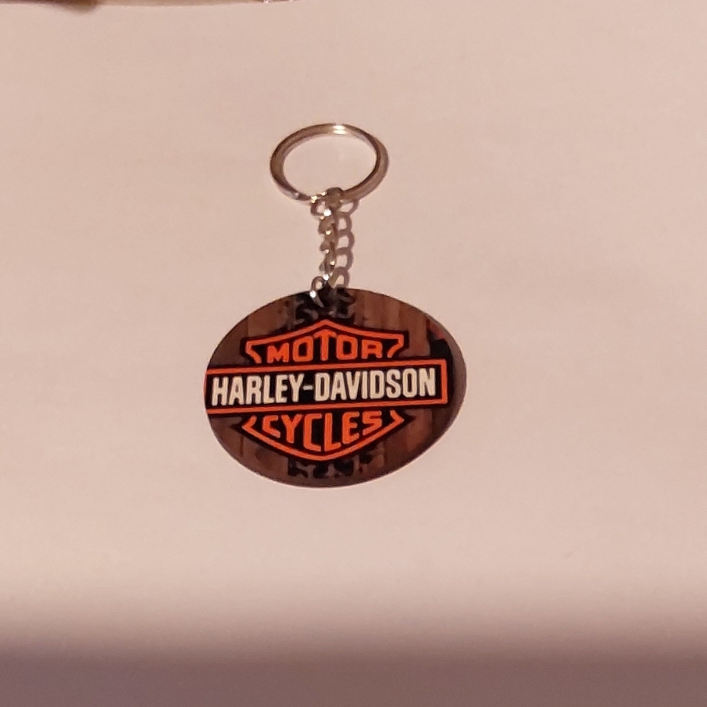 Harley-Davidson Orange and Black Logo Keychain